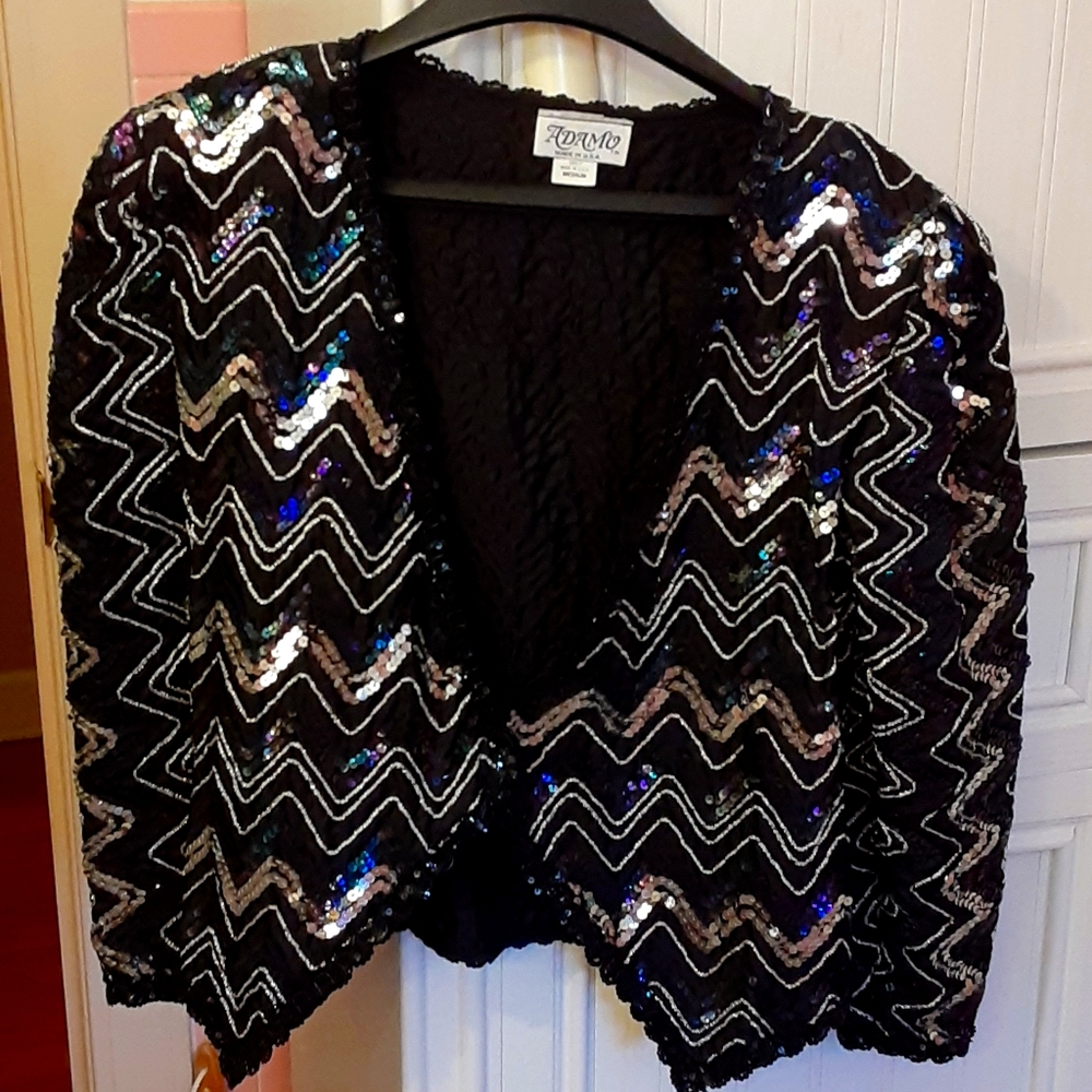 Vintage Black sequin party jacket